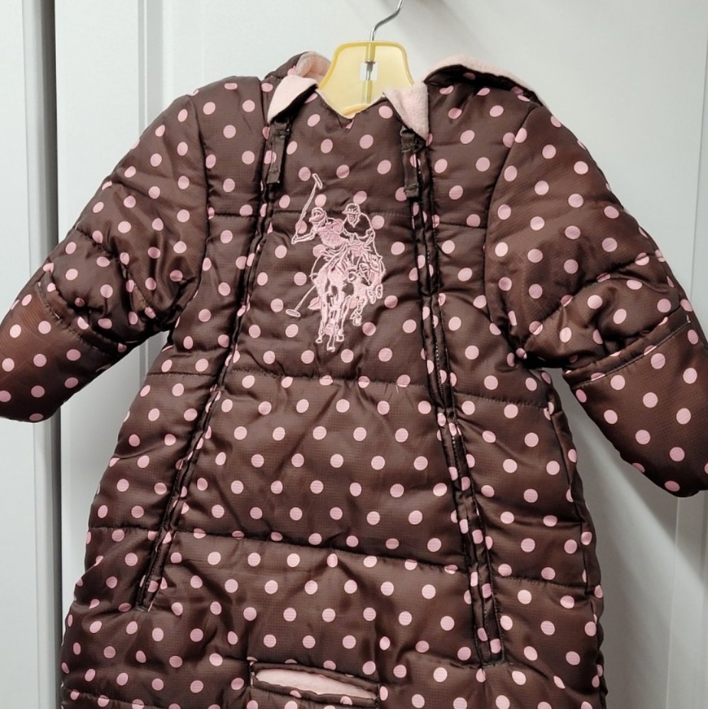 U.S. Polo Assn Bunting Girls Size: 3-6 Months Zip Hooded